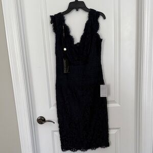 Tadashi Shoji Navy Lace Midi Dress